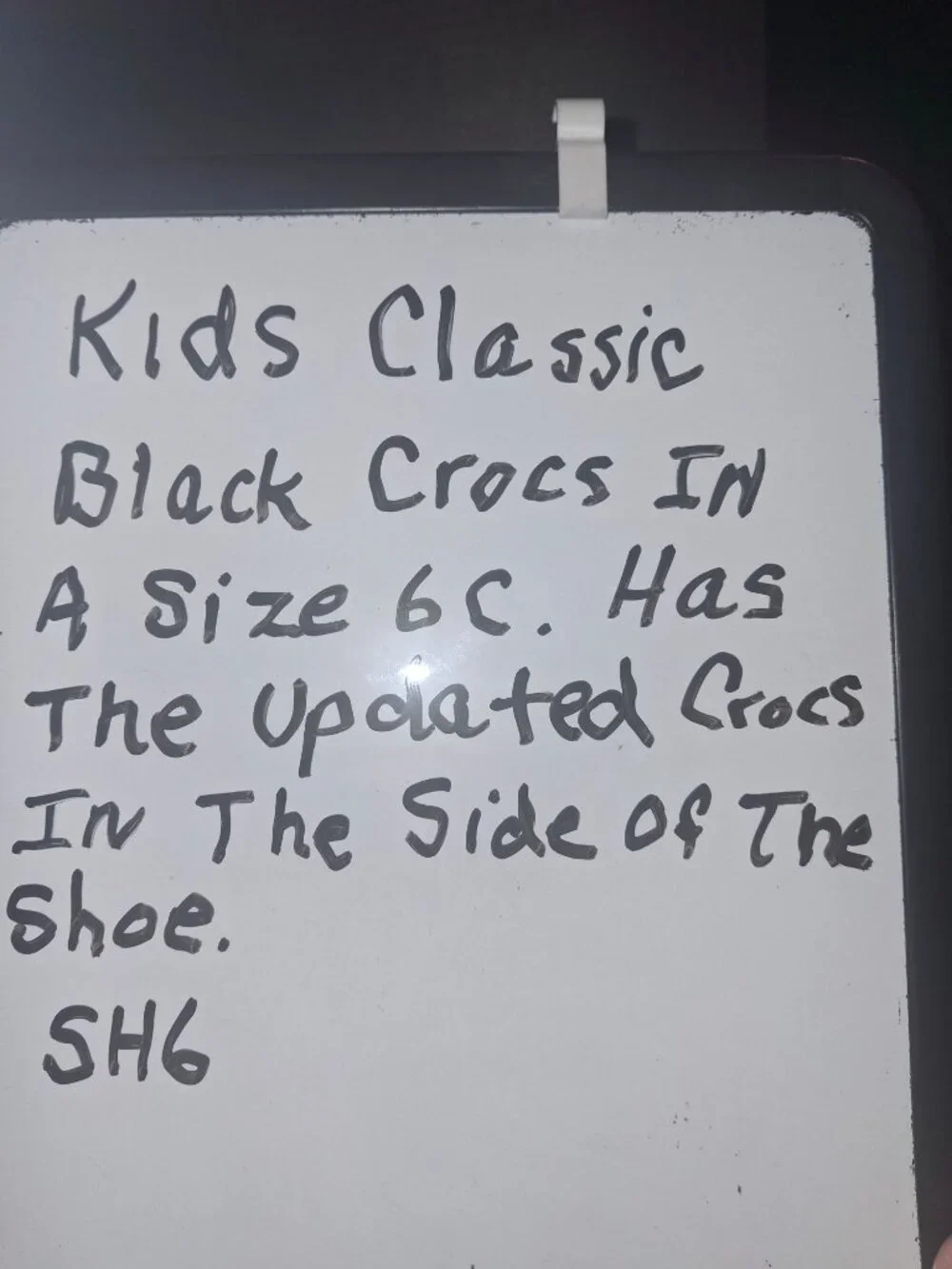 Kids Classic Black Crocs Size 6C With Updated Side Design.*SH6